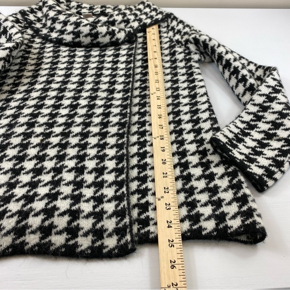 ELLEN TRACY Women’s Black‎ White Wool Blend Houndstooth One Button Cardigan Sz S - Picture 9 of 11